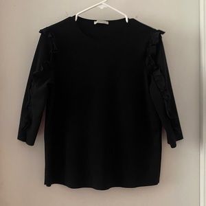 🖤 Zara Trafaluc Collection Black Ruffle Sleeve Top 🖤